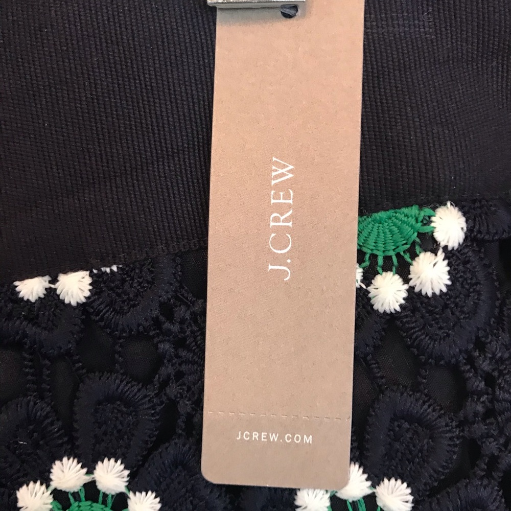 NWT J. CREW Lace Pencil Skirt Navy/Wh/Green sz 4